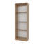 Bibliothèque en chêne naturel et blanc à 4 tablettes avec rangement ouvert