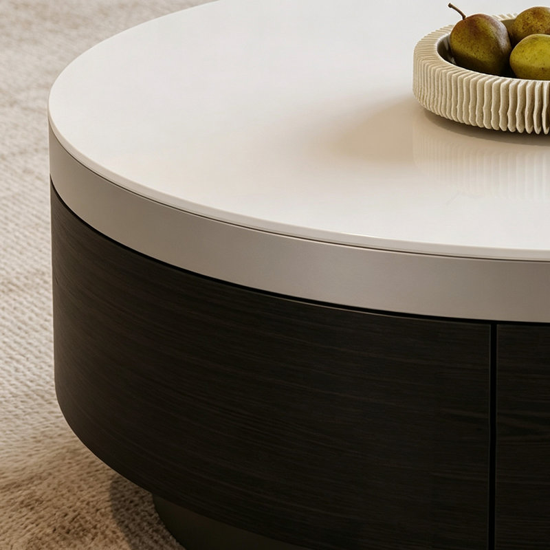 Ensemble de tables basses Modern, White/Transparent Grey Top/Black Base