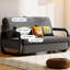Canapé-lit standard gris, noir en coton et lin-662801845