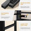 Lit superposé simple au-dessus de simple avec 8 tiroirs de rangement, lumières à DEL et tablettes de rangement, lit mezzanine en métal-1198673015-1198673002