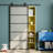 10-Lite Metal Frame Sliding Frosted Tempered Glass Barn Door with Installation Hardware Kit(Soft Close Inclued)