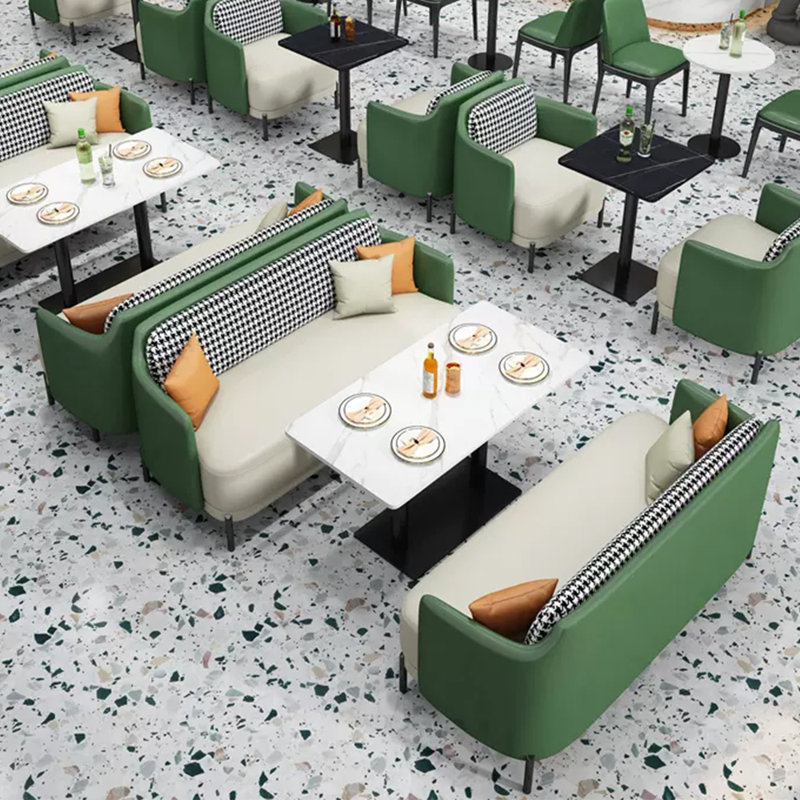 Banc moderne de restaurant, café et pâtisserie, Vert / beige