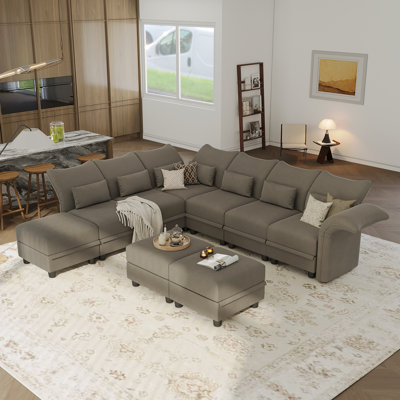 Ahren 9 - Piece Upholstered Reclining Sectional