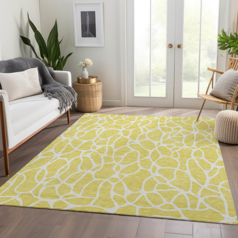 Tapis géométrique de qualité supérieure lavable à la machine Englewood AMF1024, Rectangle 2 pi 6 po x 3 pi 10 po