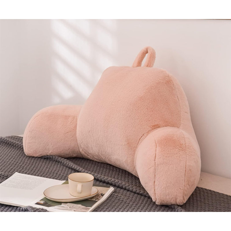 Housse et insert de dossier en fausse fourrure, H 18,5 po x l 17,7 po, Rose
