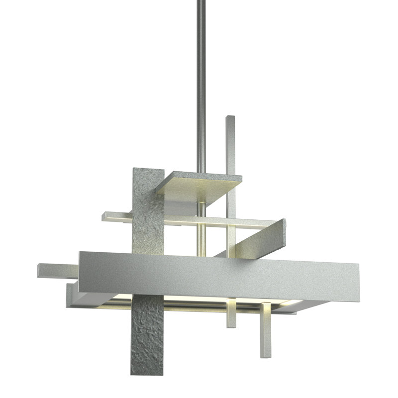 Luminaire suspendu géométrique à 1 lumière à DEL H 8,4 po Planar, Multi: 13,4 po à 58,4 po, Platine rétro, Aucune