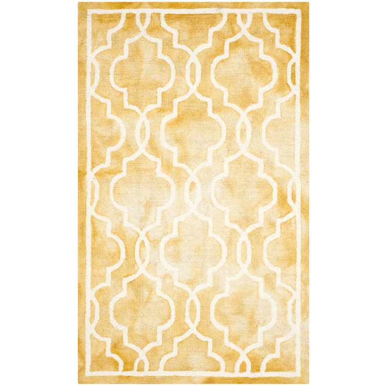 Dip Dye Hand Tufted Wool Geometric Rug