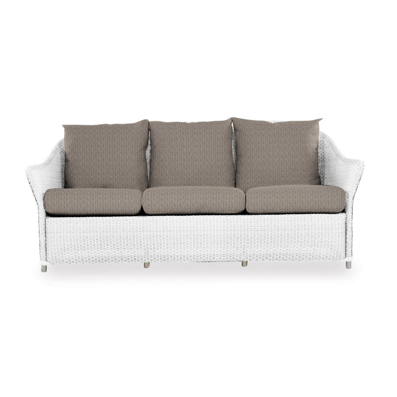 Weekend Retreat Outdoor 3 - Seat Patio Sofa, Canvas Natural, White