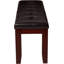 Banc 1Pc moderne avec siège d'aspect cuir capitonné capitonnage pieds en bois meubles de chambre à coucher finition brun cerise