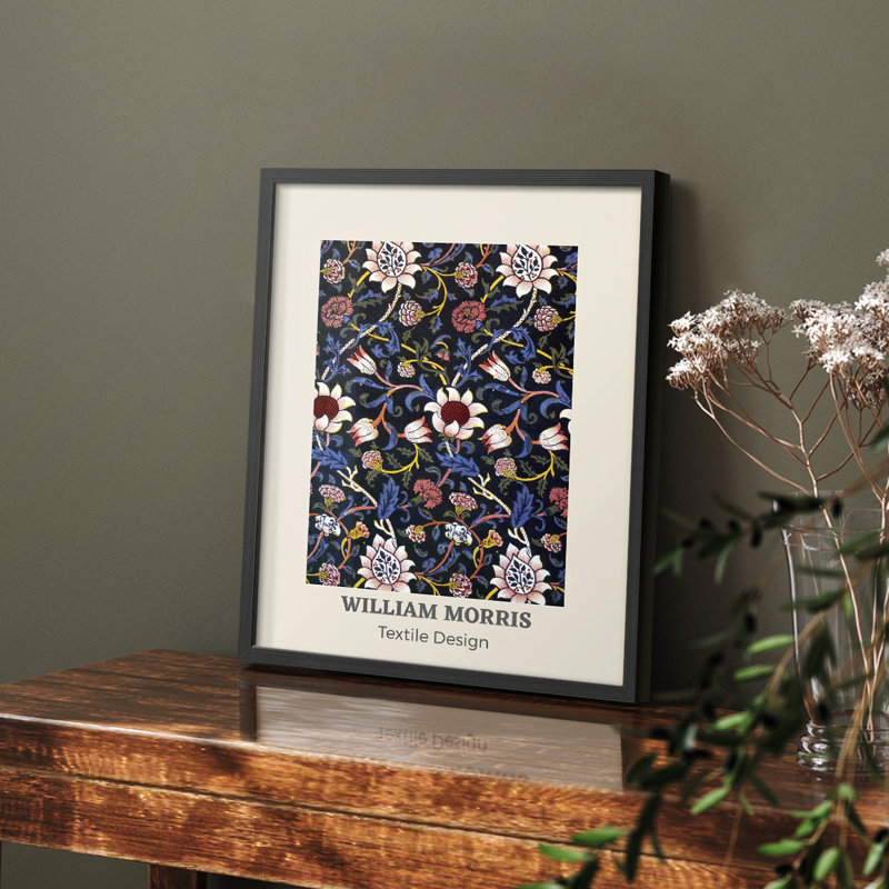 William Morris, reproduction encadrée CXIX, Noyer, H 14 po x l 11 po