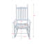 Chaise berçante en bois BLANC, sans passe-partout-130055703