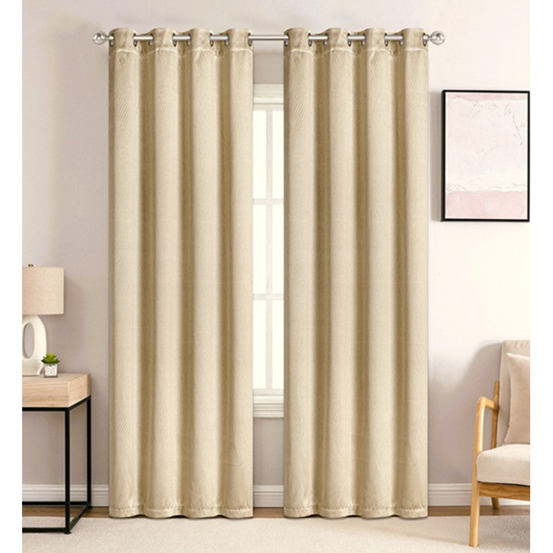Rideau occultant en polyester Aaban, Argent, L 54 po x L 95 po