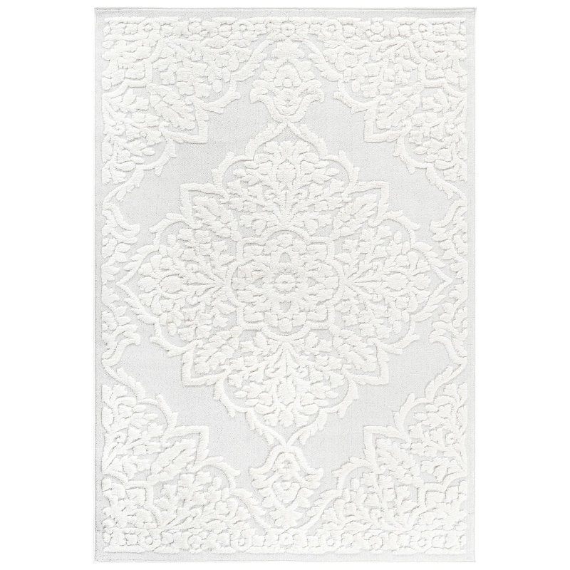 Collection High-Low Medallion /Indoor Area Rug, Modern, Contemporary, Geometric, Bohemian, Bedroom, Kitchen, Living Room, Non Shedding Carpet