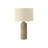 Ratty Table Lamp With Sculpted Base, Brown Resin, Beige Linen Shade-117054050