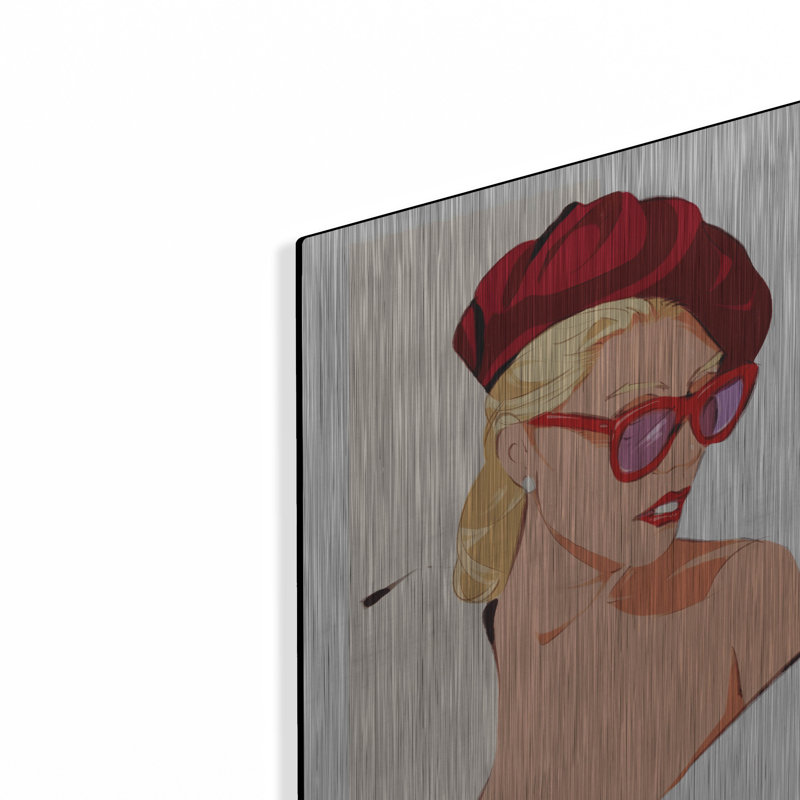 "Ruby Beret" par TM Borenstein, H 16 po x l 12 po