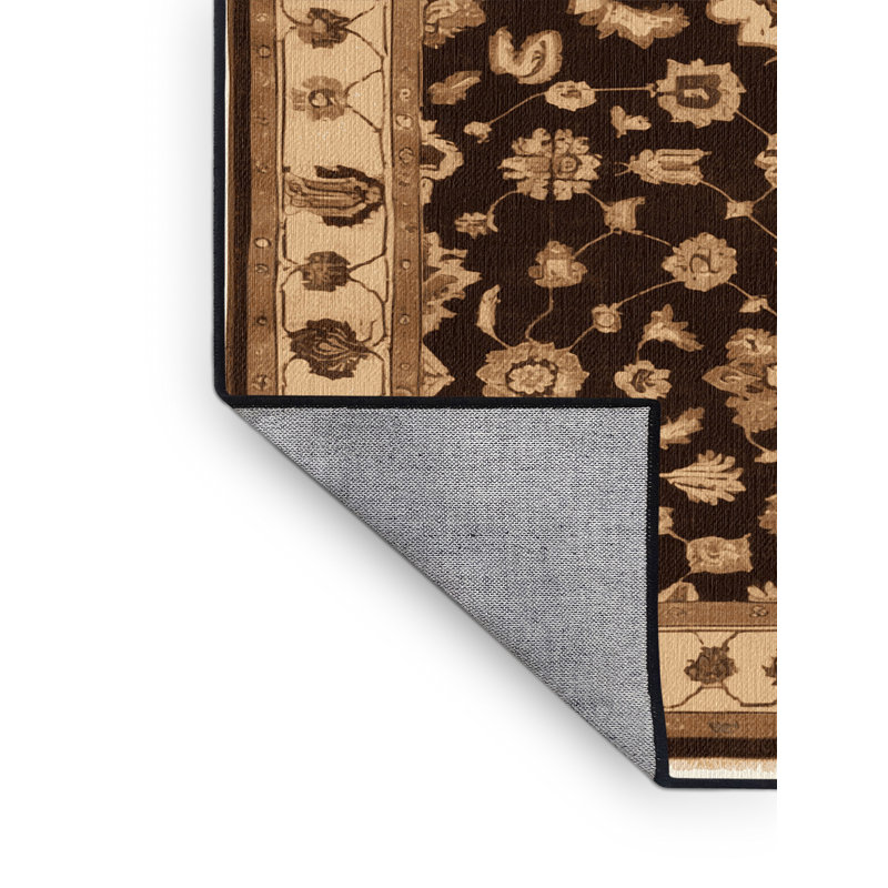 Tapis noir surteint lavable à la machine, Rond 3 pi