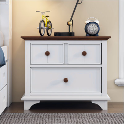 Table de bout en bois à deux tiroirs avec table de chevet pour chambre à coucher, salon et chambre d'enfant