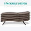 Chaise longue d'extérieur en osier 2 pièces