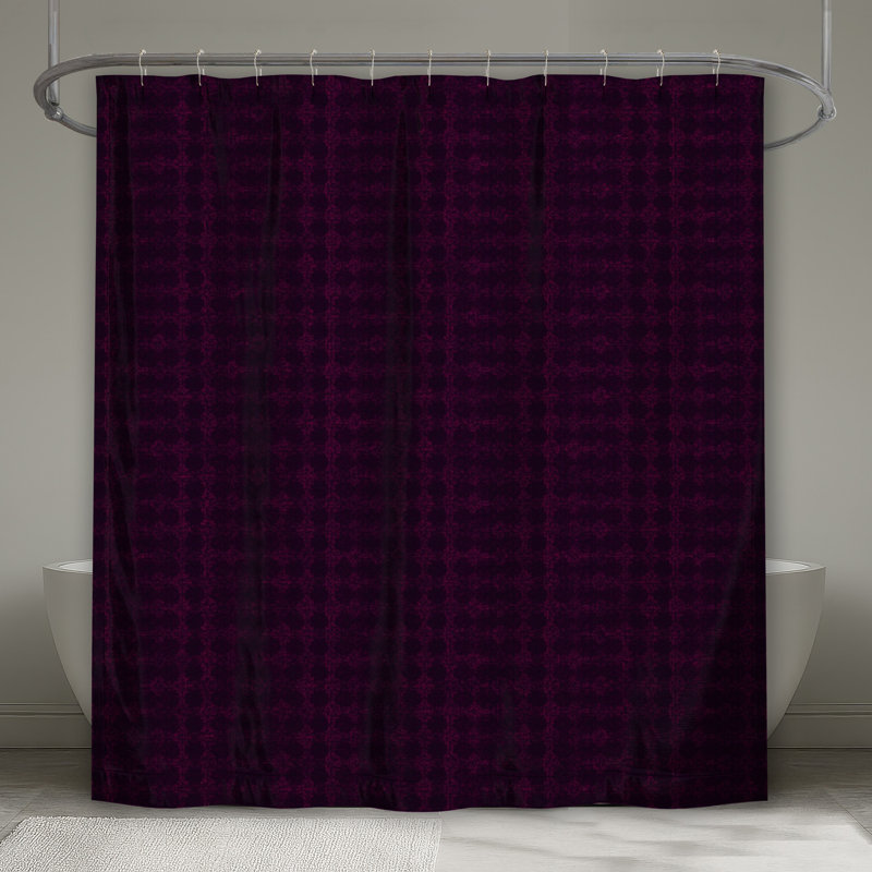 Rideaux de douche détaillés à motif mauve extra long, L 70 po x H 84 po