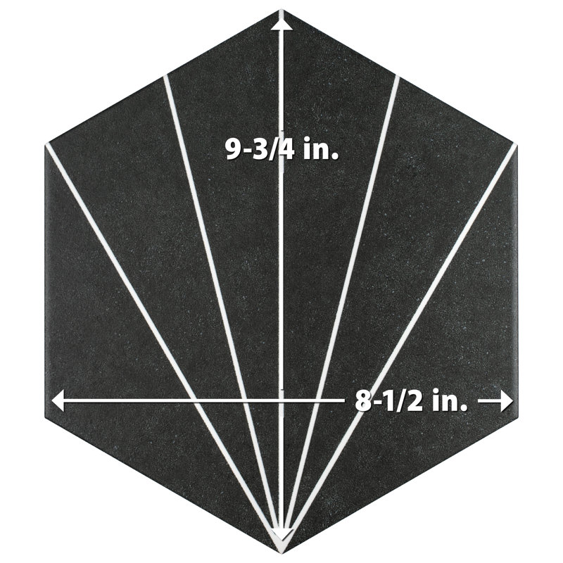 Carrelage de mur et de sol en porcelaine 8,63 "x 9,88" Merola Tile Aster, Black/White