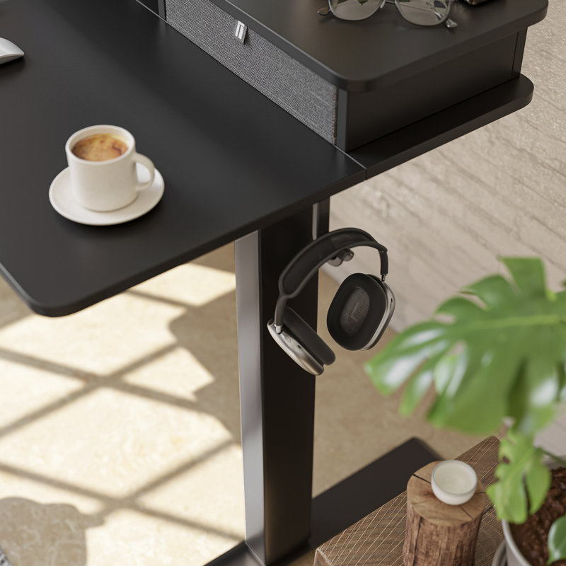 Bureau debout à hauteur ajustable Euri, Noir, H 50 po x l 63 po x P 30 po