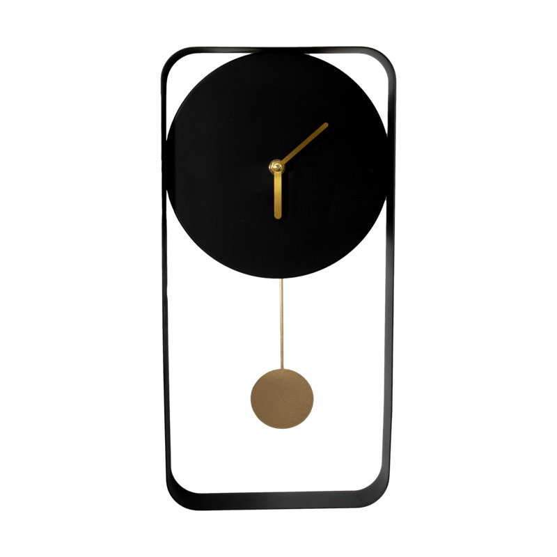 Capressa Metal Wall Clock, Black/Gold