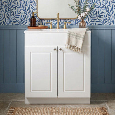 Value Traditional 30" Single Bathroom Vanity with Integrated Countertop and Sink
