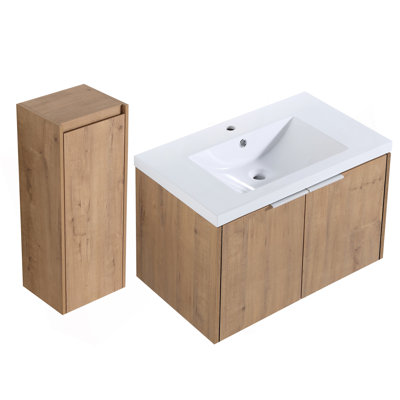 Wall-Mounted Bathroom Vanity With Spacious Storage And Stylish Appeal