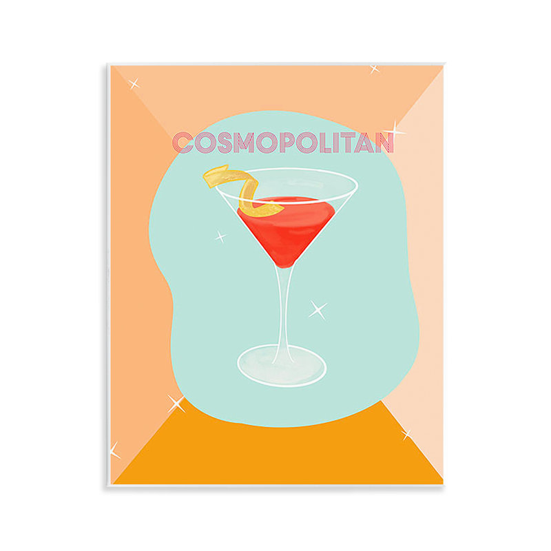 Art moderne sur bois, "Cosmopolitan Drink" par Ashley Singleton