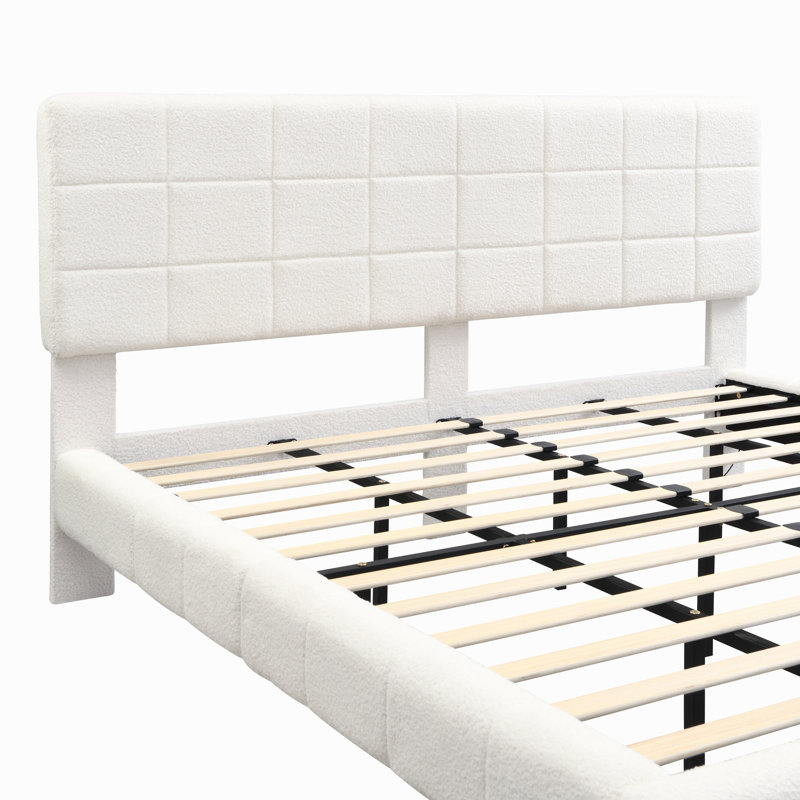 Lit flottant avec lumière White Boucle, Très grand lit