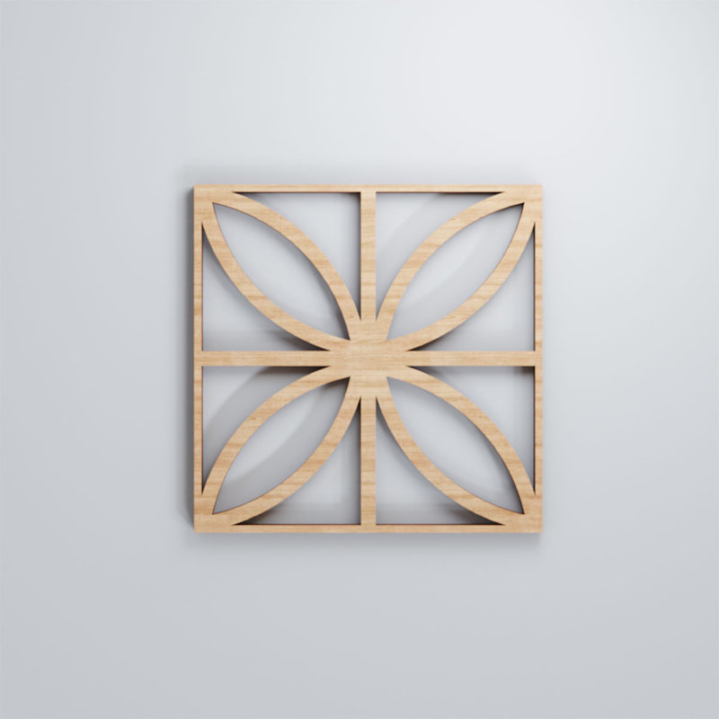 Panneaux muraux décoratifs en bois Swansea, Aulne, H 7 3/8 po x l 7 3/8 po x P 1/4 po
