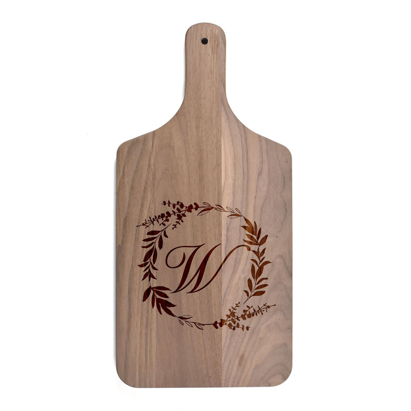 Floral Wreath Monogram - W Cutting Board
