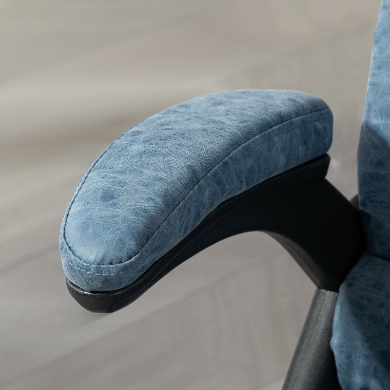Fauteuil d'ordinateur en cuir bleu Pu