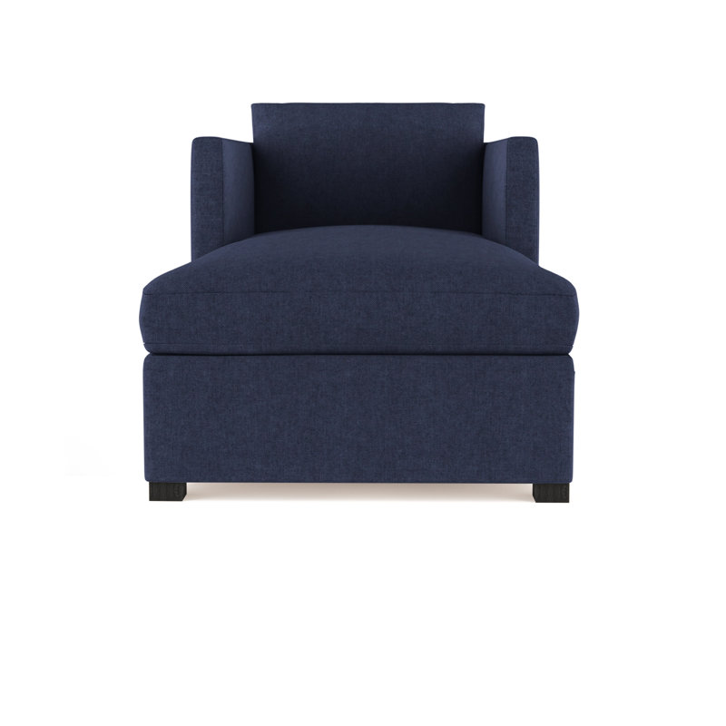 Madison Chaise Lounge, Vintage Leather Blanc, Ebony