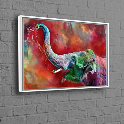 Colorful Abstract Elephant Canvas Art with Vibrant Hues Ideal for a Fun and Artistic Touch to Your Interior Design