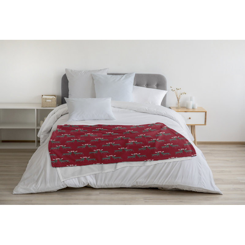 Jeté Merry Deer, L 30 po x L 39,75 po, Rouge