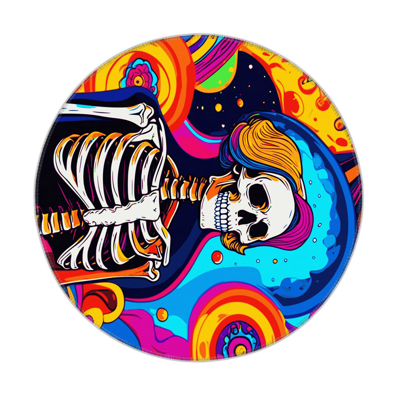 Solar Trance Indoor And Outdoor Area Rug, Round 5'
