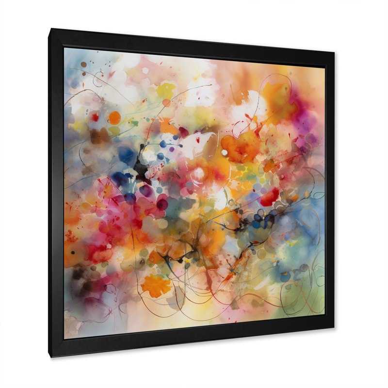 «Colorful Transformations Of Flow I» sur toile, Cadre photo noir, H 16 po x l 16 po x P 1 po