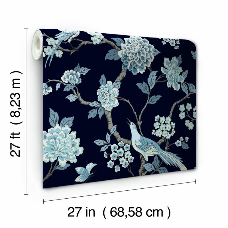 Rouleau de papier peint fantaisie L 2,25 pi x l 27 po, Bleu marine
