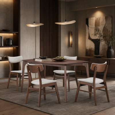 29.5" H 5-Piece Wood Dining Table Set