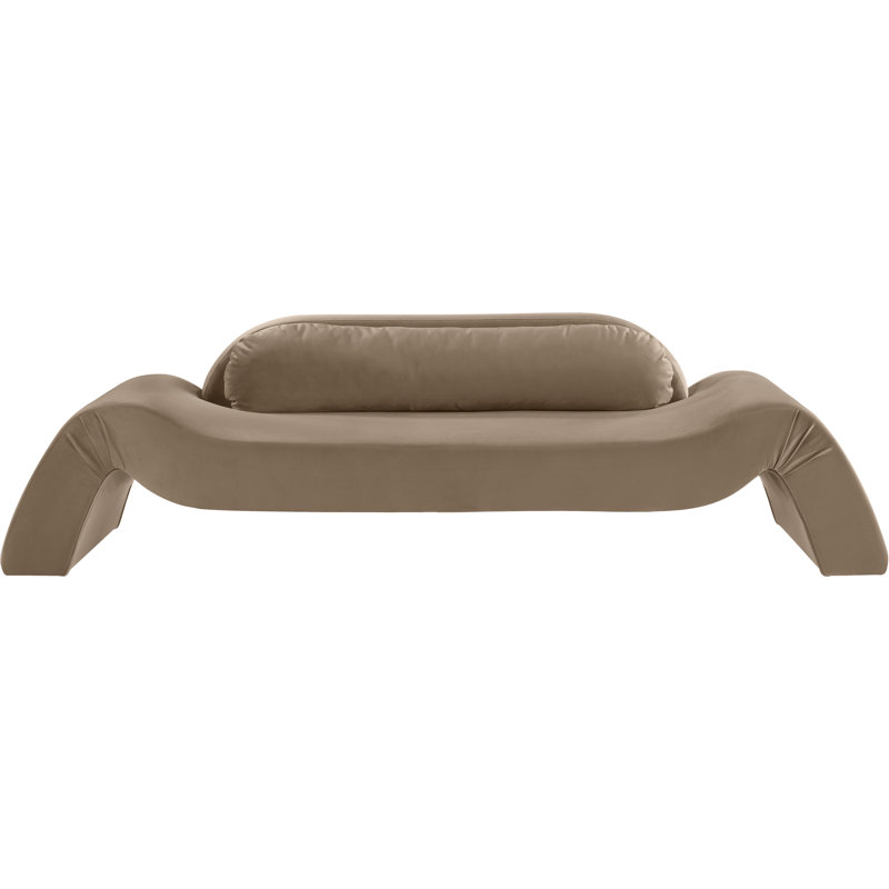 Causeuse Austin, Velours taupe, 29.5" H x 107" W x 34" D
