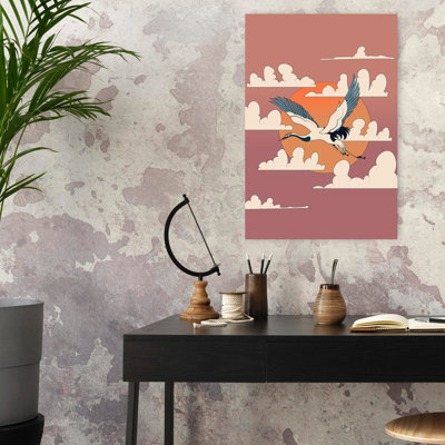 Contemporary Art Elegant Minimalist Serene Bird Landscape Nature Wall Art