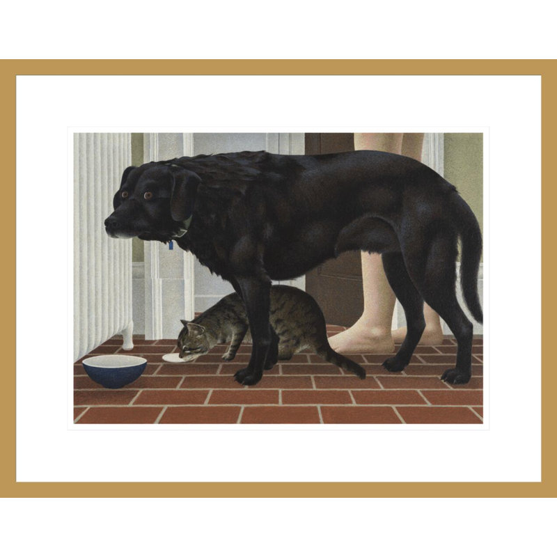 «Dog and Cat» par Alex Colville - Impression giclée sur cadre, H 17,12 po x l 21,75 po