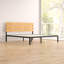 Eleanor Modern Metal Bed frame with Bamboo Headboard-21440698