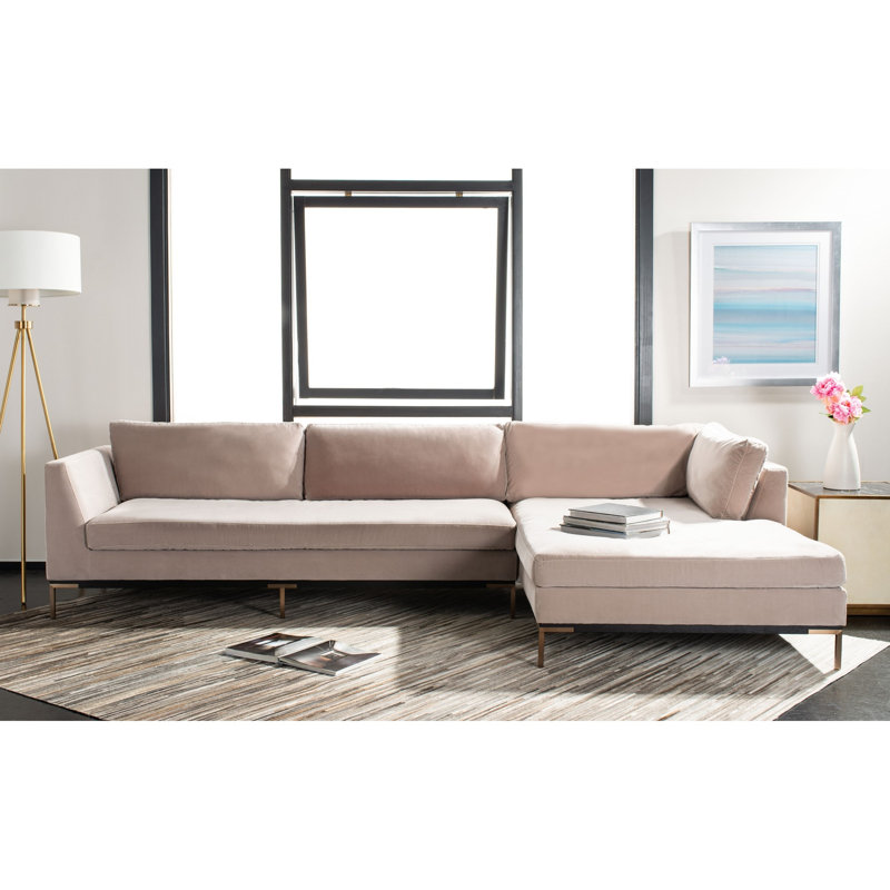 Kioko Velvet L-Shaped Sectional Right Hand Facing