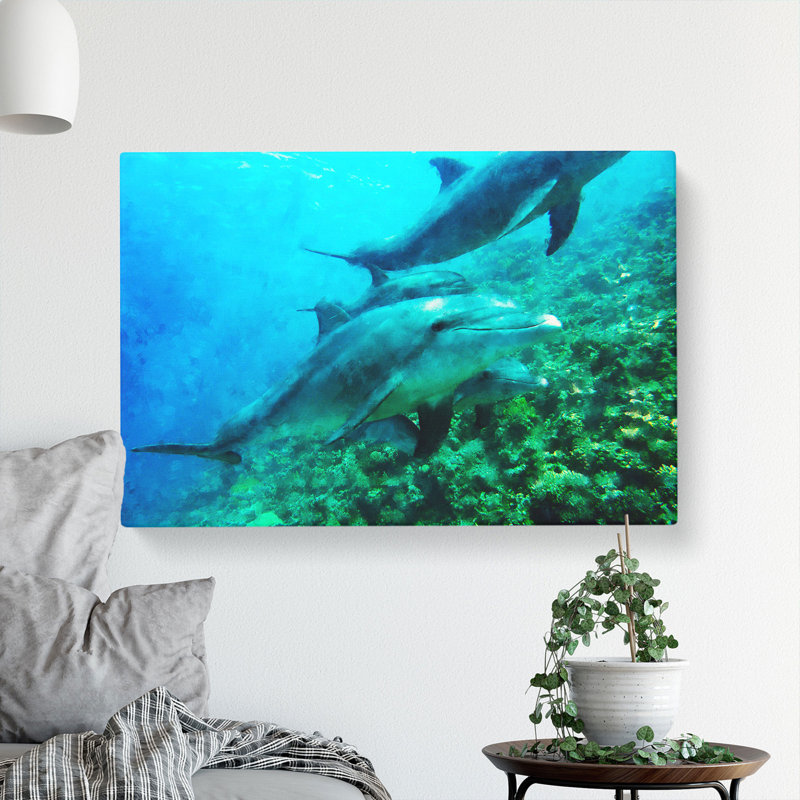 Dolphins - Wrapped Canvas, 35cm H x 50cm W x 3cm D