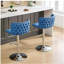 Tabouret de bar pivotant avec hauteur de siège réglable et base chromée, ensemble de 2 coussins de dossier en polyuréthane souple avec dossier plein-653237939