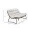 Banc à bascule d'extérieur résistant aux intempéries avec coussin luxueux pour jardin, balcon ou terrasse, structure en acier, mousse épaisse marron