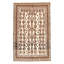 Tapis décoratif en laine noué à la main de conception unique 5 pi 6 po x 8 pi 6 po denaya Ivoire/brun