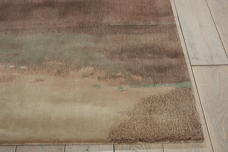 Wool Abstract Area Rug in Cream/Gray/Light Tan, Rectangle 4' x 6'